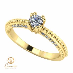Inel de logodna din aur cu diamante incolore ES98