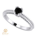 Inel de logodna cu diamant negru si diamante ES98