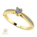 Inel de logodna din aur cu diamante incolore ES97
