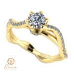 Inel de logodna din aur cu diamante incolore ES86