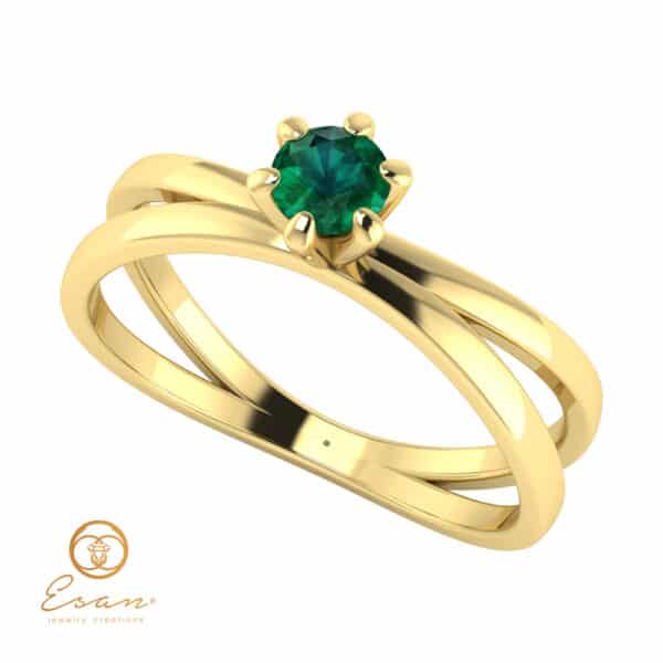 Inel de logodna din aur cu smarald ES52