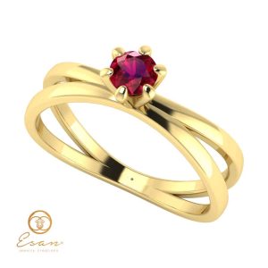 Inel de logodna din aur cu rubin ES52