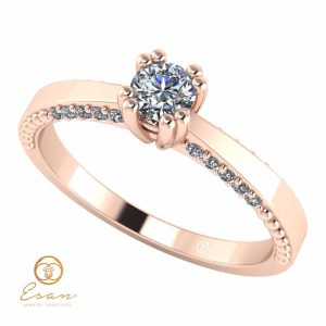 Inel de logodna din aur cu diamante incolore ES100
