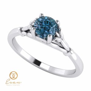 Inel de logodna din aur cu diamant albastru ES54