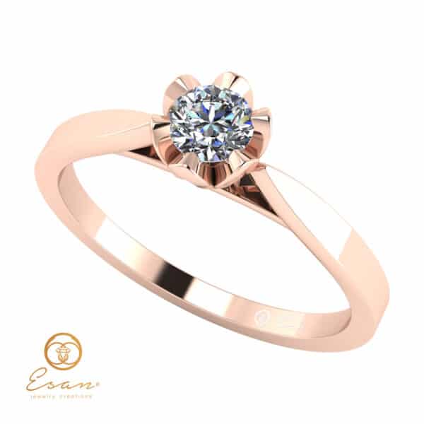 Inel de logodna din aur cu diamant ES55