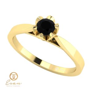 Inel de logodna din aur cu diamant negru ES55