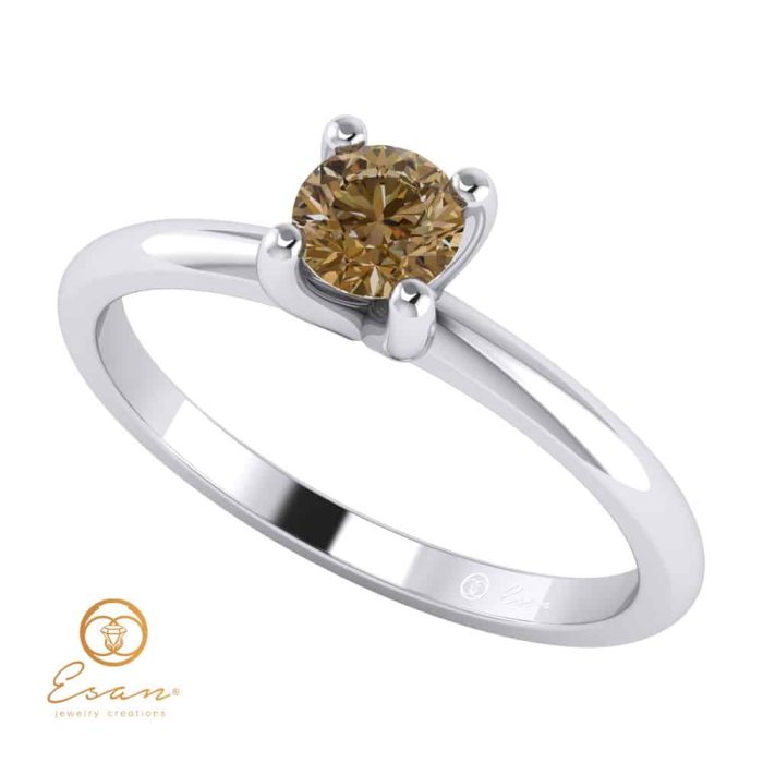 Inel de logodna din aur cu diamant brown ES57