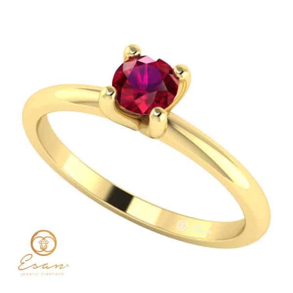 Inel de logodna din aur cu rubin ES57