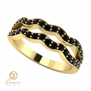 Inel de logodna din aur cu diamante negre ES61