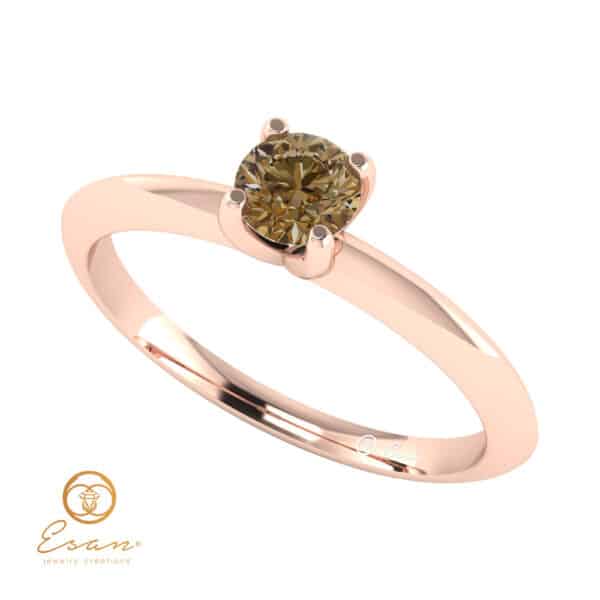 Inel de logodna din aur cu diamant brown ES56