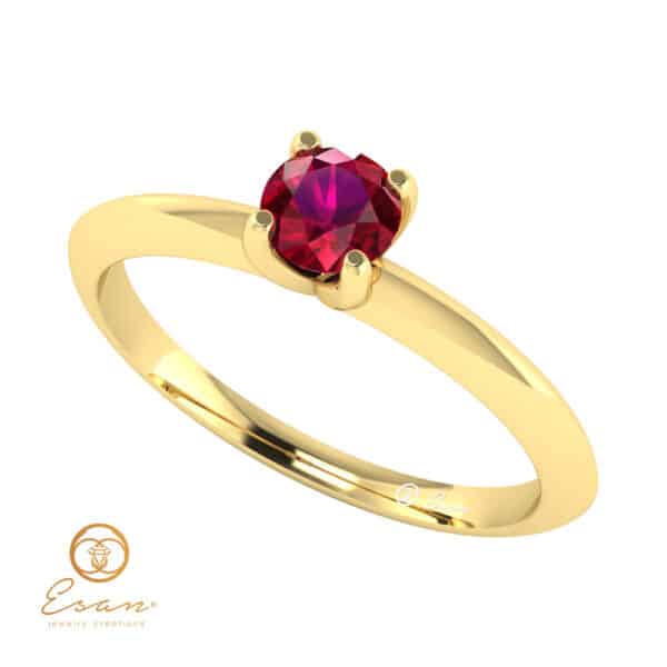 Inel de logodna din aur cu rubin ES56