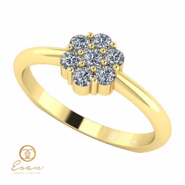 Inel de logodna din aur cu diamante incolore ES70