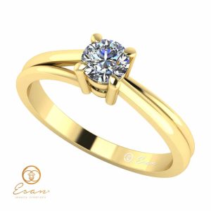 Inel de logodna din aur cu diamant rotund ESD50