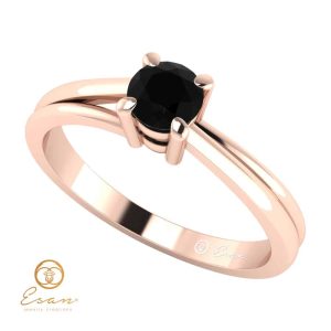 Inel de logodna din aur cu diamant negru ES50