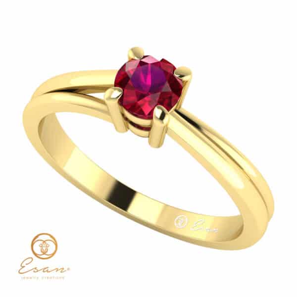 Inel de logodna din aur cu rubin ES50
