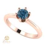 Inel de logodna din aur cu diamant albastru ES49