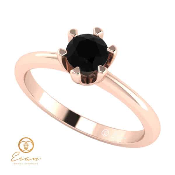 Inel de logodna din aur cu diamant negru ES49