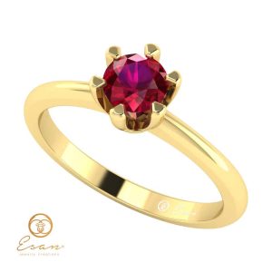 Inel de logodna din aur cu rubin ES49