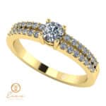 Inel de logodna din aur cu diamante incolore ES114