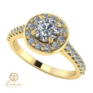 Inel de logodna din aur cu diamante incolore ES72