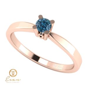 Inel de logodna din aur cu diamant albastru ES46