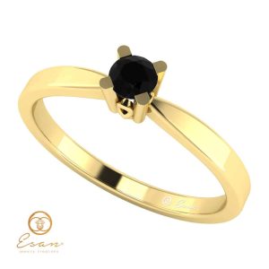 Inel de logodna din aur cu diamant negru ES46