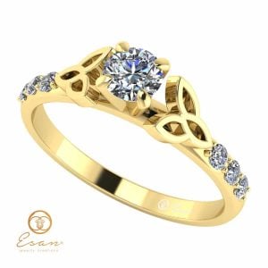 Inel de logodna din aur cu diamante incolore ES103