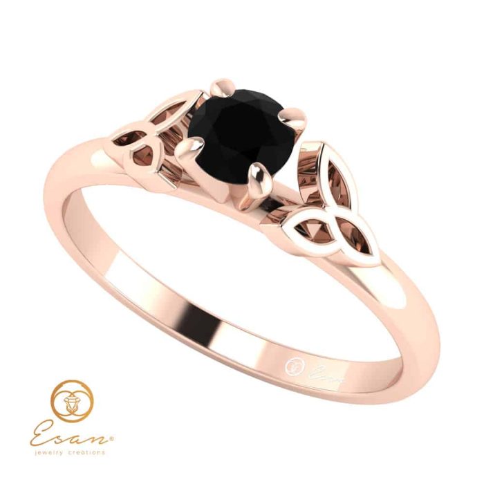 Inel de logodna din aur cu diamant negru ES44