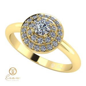 Inel de logodna din aur cu diamante incolore ES68