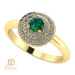 Inel de logodna din aur cu smarald diamante ES68