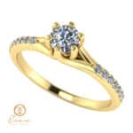 Inel de logodna din aur cu diamante incolore ES105