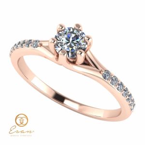 Inel de logodna din aur cu diamante incolore ES105