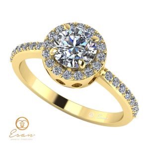 Inel de logodna din aur cu diamante incolore ES73