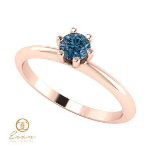 Inel de logodna din aur cu diamant albastru ES41