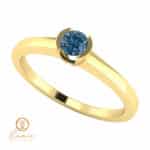 Inel de logodna din aur cu diamant albastru ES39