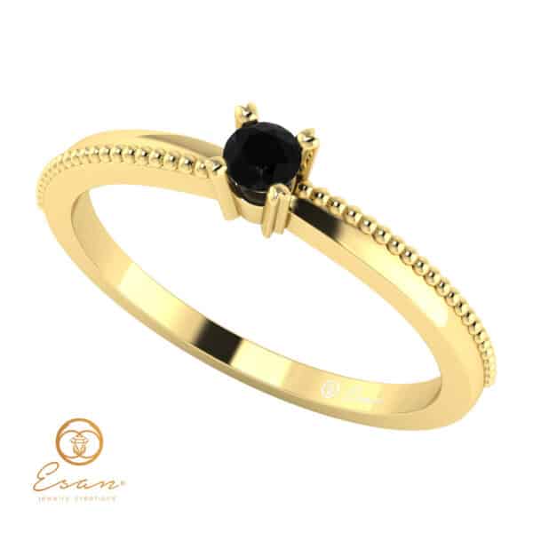 Inel de logodna din aur cu diamant negru ES38