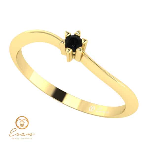 Inel de logodna din aur cu diamant negru ES37