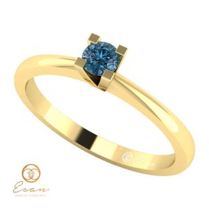 Inel de logodna din aur cu diamant albastru ES31