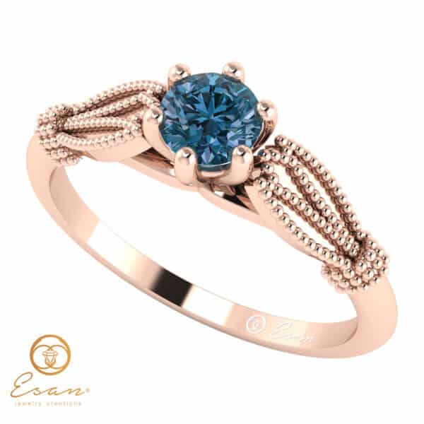 Inel de logodna cu diamant albastru ES16