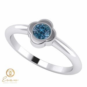 Inel de logodna din aur cu diamant albastru ES20