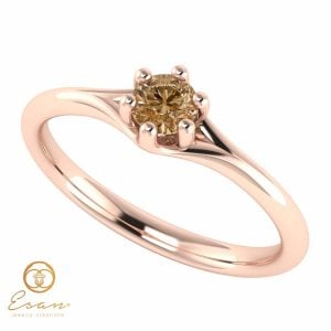 Inel de logodna din aur cu diamant brown-maro ES14