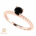Inel de logodna din aur cu diamant negru ES17