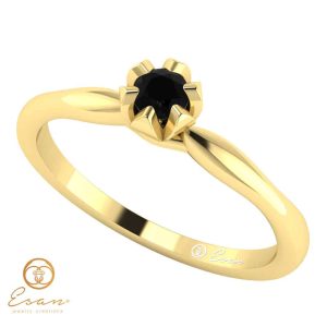 Inel de logodna din aur cu diamant negru ES19