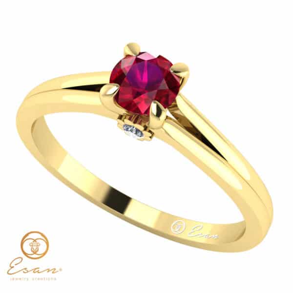 Inel de logodna din aur cu rubin ES15