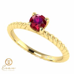 Inel de logodna din aur cu rubin ES17