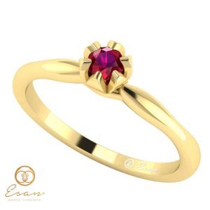 Inel de logodna din aur cu rubin ES19
