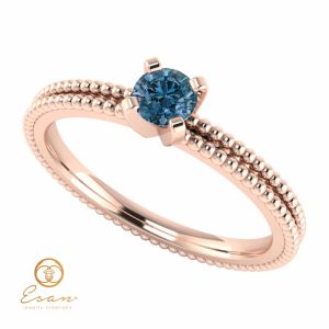 Inel de logodna din aur cu diamant albastru ES36
