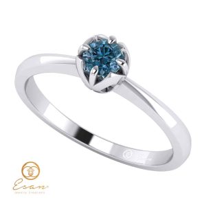 Inel de logodna din aur cu diamant albastru ES34