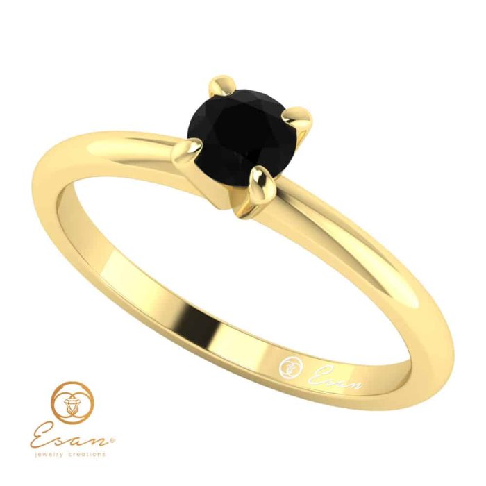 Inel de logodna din aur cu diamant negru ES35
