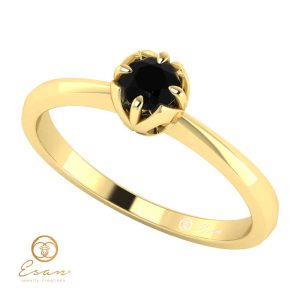 Inel de logodna din aur cu diamant negru ES34
